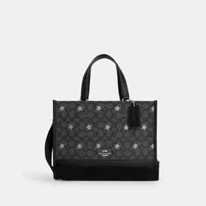 Coach Demsey Tote  Signature Jacquard Black and Gray Women's Bag